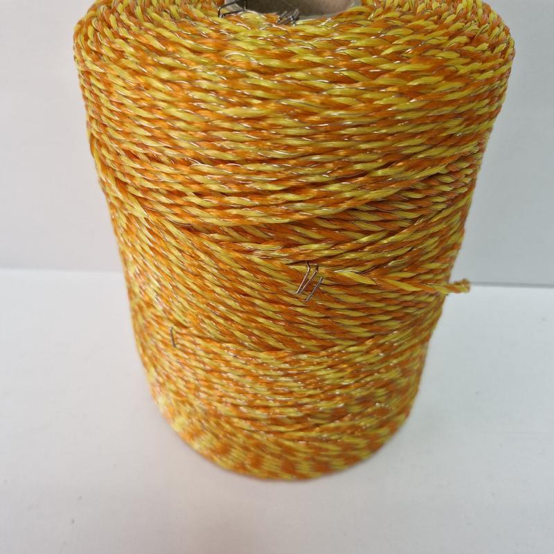 FM500ST Sarı Turuncu Elektrikli Çit İpi 12 Kol Büküm İpli , 0,20 Mikron Tek Krom Tel Örgülü FM500ST (500MT) FM500ST